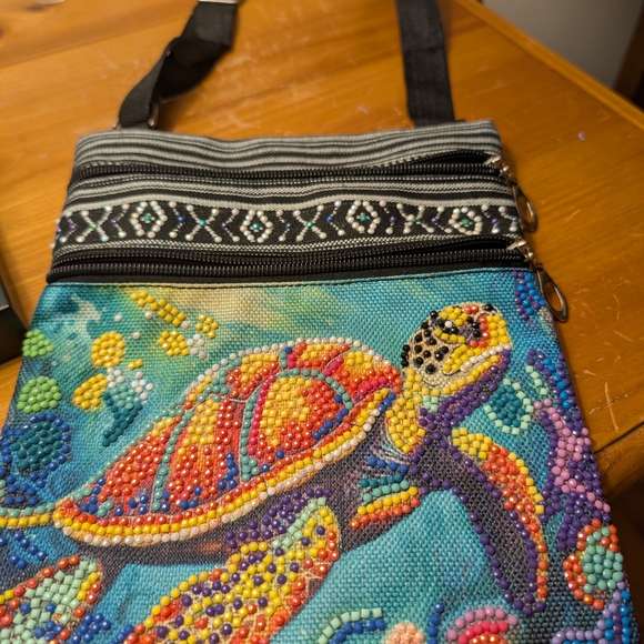 Handbags - Colorful Beaded Turtle Crossbody Bag